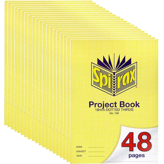 Spirax 142 Project Book 18Mm Dotted Thirds 48 Page A4 20 Pack 1