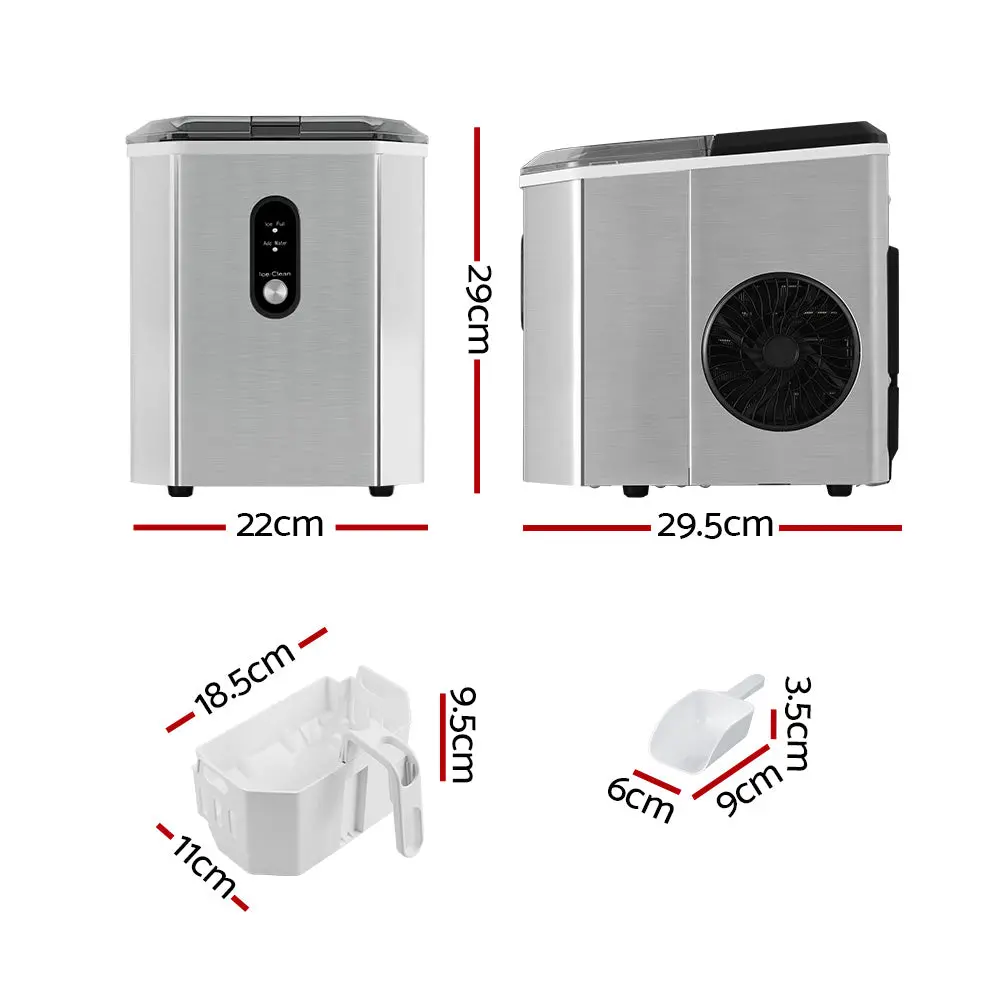 Devanti 12Kg Ice Maker Machine With Scoop Holder (Silver) 2