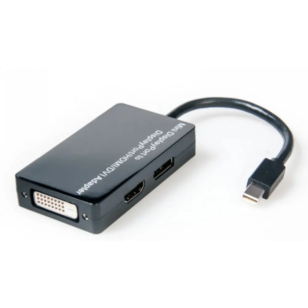 Connect Cable 3In1 Male Mini Displayport To Dp Hdmi/Dvi Female Adapter (Black) 1