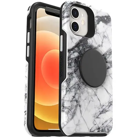 Otterbox Otter+Pop Symmetry Case - For Iphone 12 Mini 5.4" White Marble 1