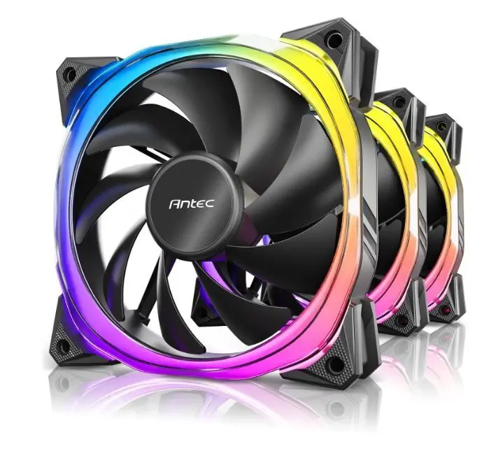 Antec Fusion 120Mm Argb Pwm Black Case Fan With Argb Controller - 3 Pack 2
