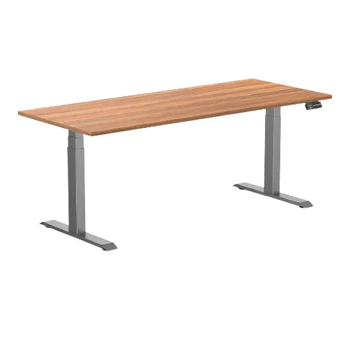 Desky Dual Melamine Sit Stand Desk 180Cm Prime Oak Desktop And Space Grey Frame 1