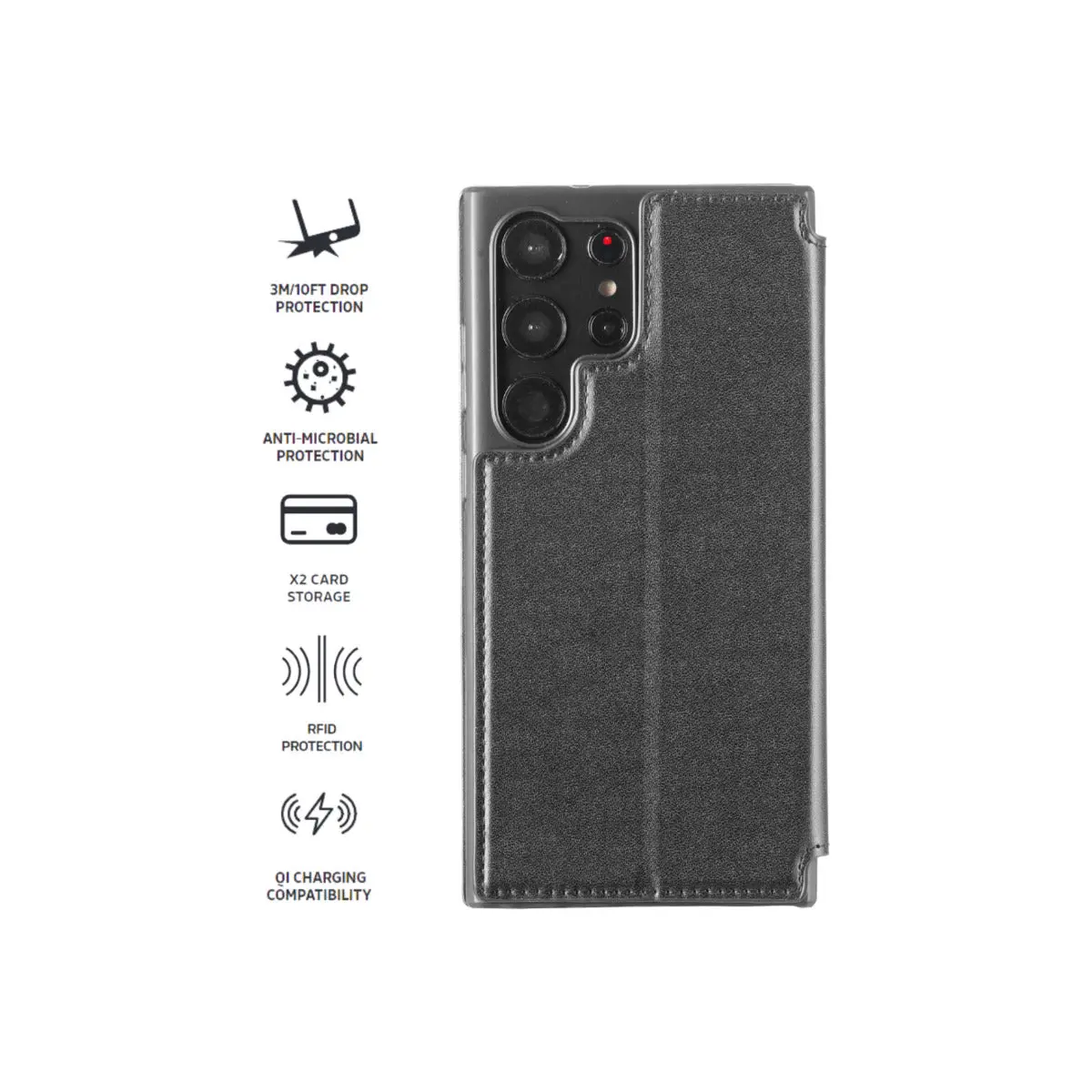 3Sixt Slimfolio Phone Case For Samsung Galaxy S23 Ultra - Black 2