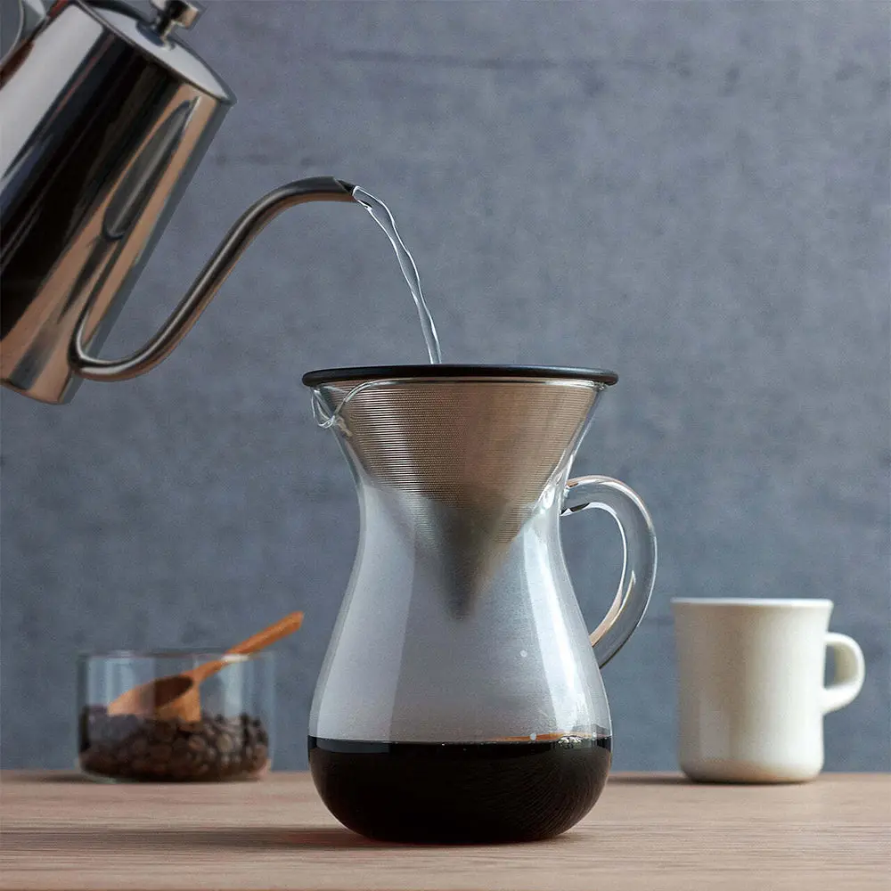 Kinto Scs-02 Coffee Glass Carafe 3-Piece Set 300Ml With S/S Filter Holder 2