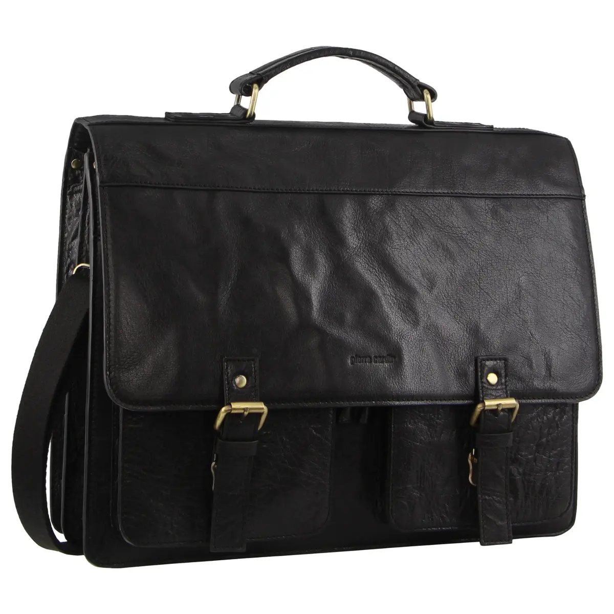 Pierre Cardin Men's Leather Business/Computer Shoulder Bag 39X31cm Black 1