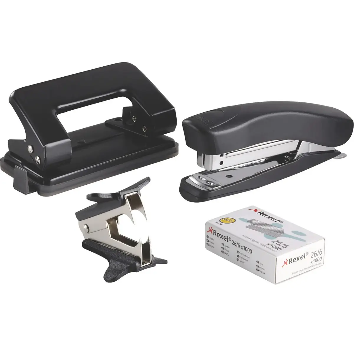 Rexel Stapler Hole Punch Staples Remover Combo Bundle Kit 1