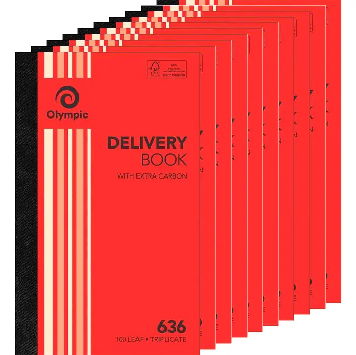 Olympic 10 Pack 636 Carbon Triplicate Delivery Book 100 Leaf Bulk 1