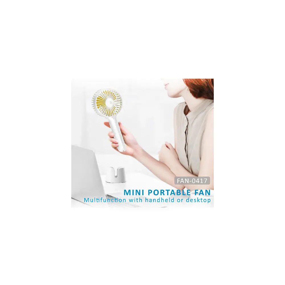 Sansai Fan 22X10cm Portable Usb Rechargeable (White) 2