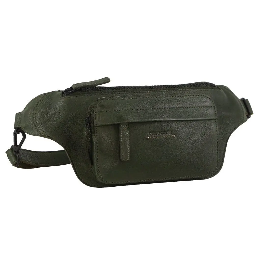Pierre Cardin Unisex Leather Rustic Waist/Bum Belt Bag 33X16cm Grape Leaf 1