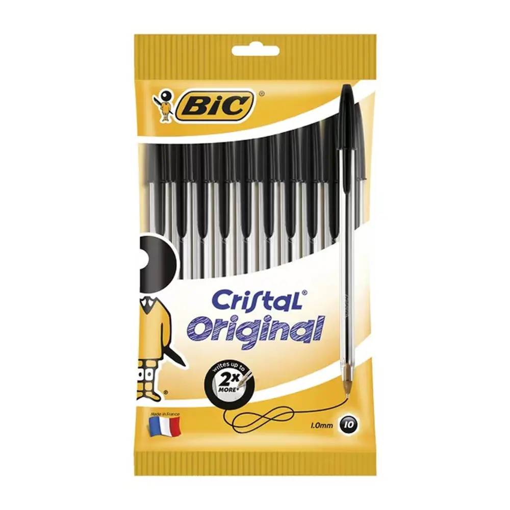 Bic Cristal Original Ballpoint Pen 1.0Mm Nib - Black (10-Piece) 1
