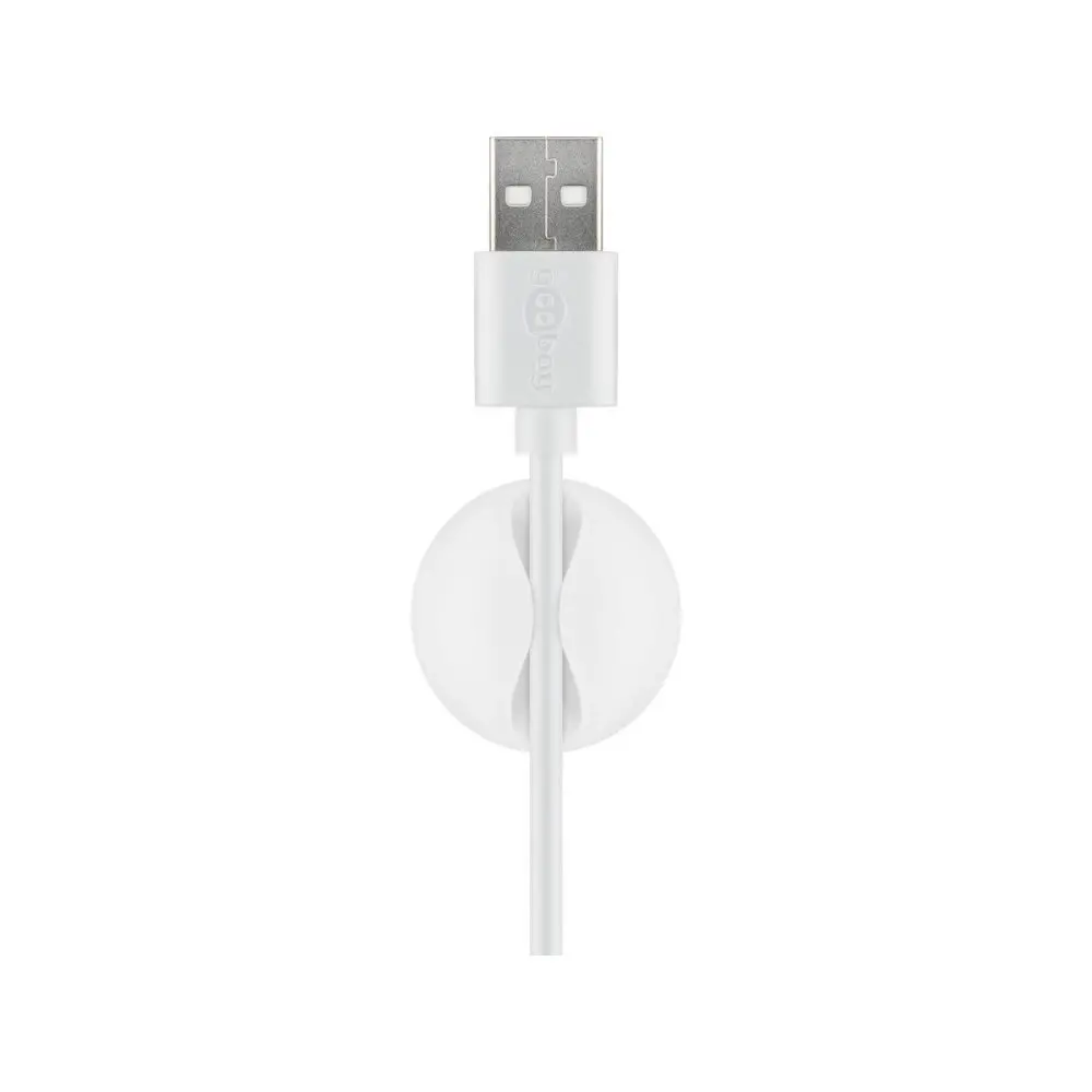 Goobay 5-Pieces 1-Slot 1.88Cm Adhesive Cable Organiser (White) 1