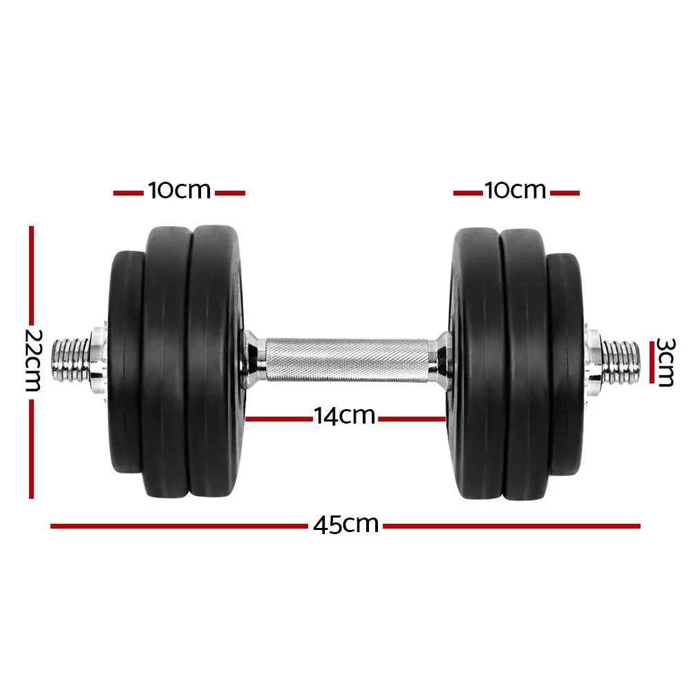 Everfit 30Kg Dumbbell Set Weight Plates Dumbbells Lifting Bench 2