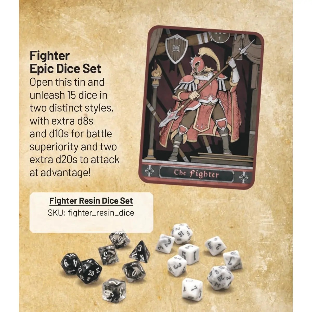 Dungeons & Dragons Beadle & Grimm's Epic Dice Set & Rolling Tray Fighter 1