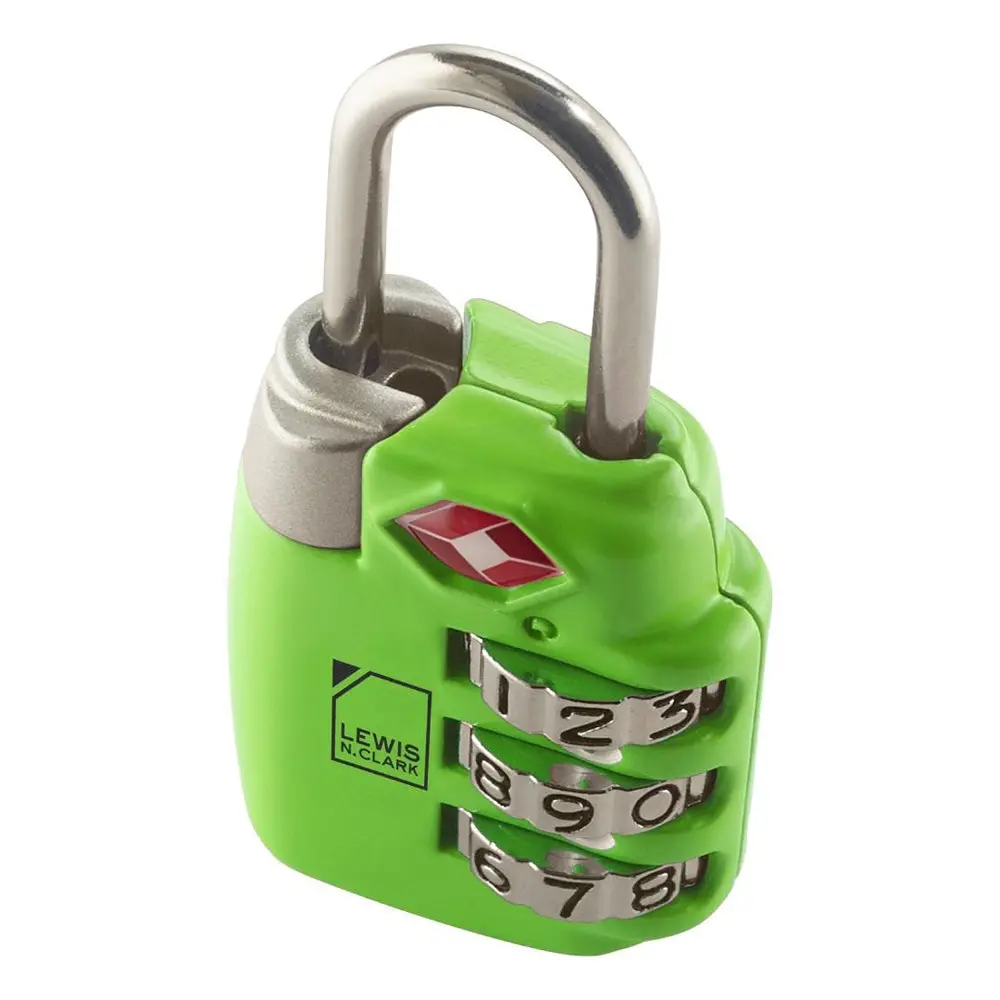 Lewis N. Clark Tsa Combination Secure Padlock For Suitcase & Luggage Green 1