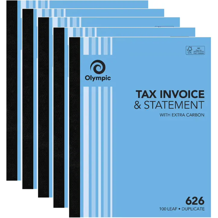 Olympic 5 Pack 626 Duplicate Tax Invoice & Statement Book 140877 Bulk 1