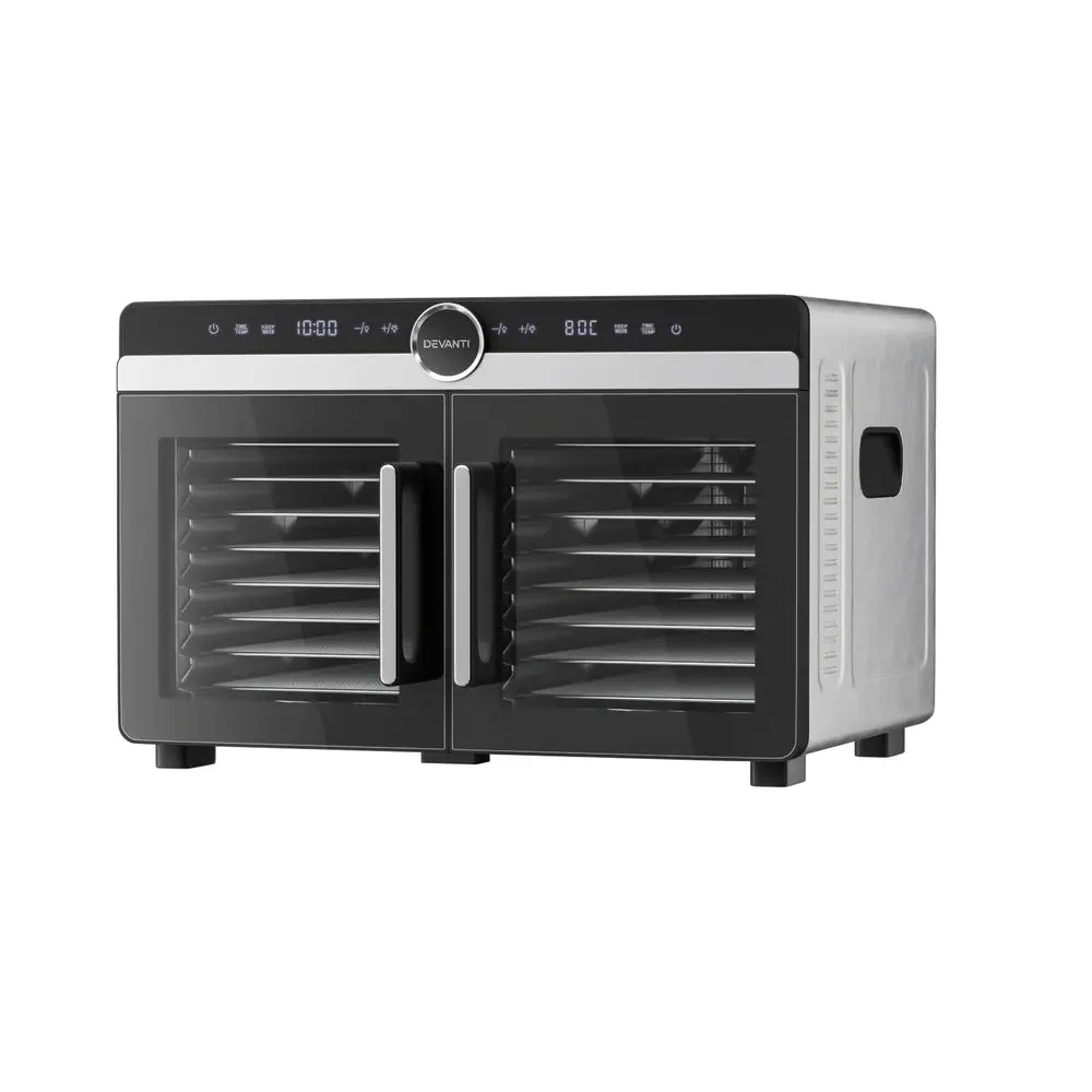 Devanti 16 Trays Food Dehydrator Dual-Zone Stainless Steel 1