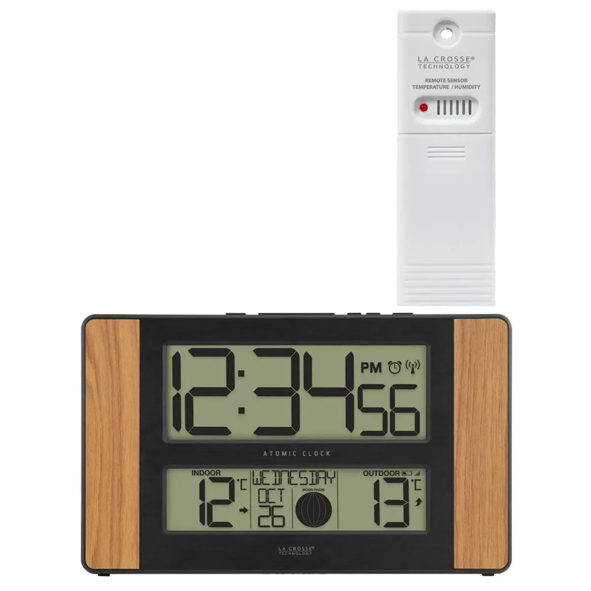 La Crosse 513-1417 Moon Phase Digital Wall Clock 1