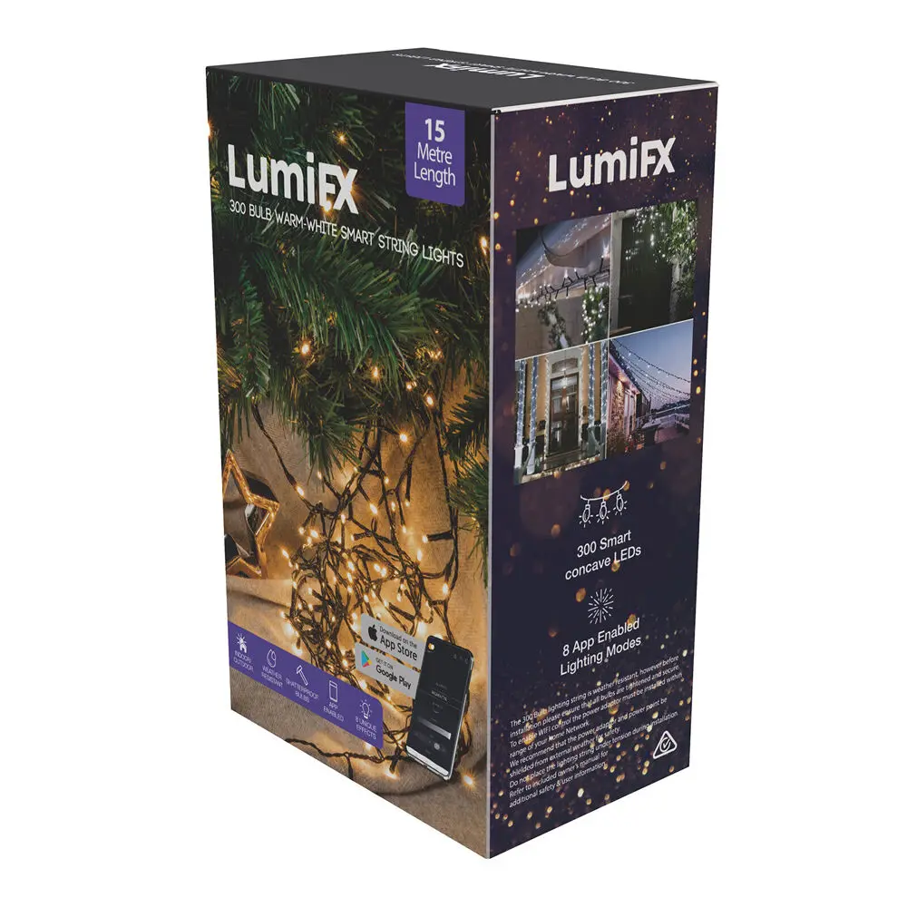 Lumifx 300 Bulb Led Wifi Smart String Lights 15M Warm White 1