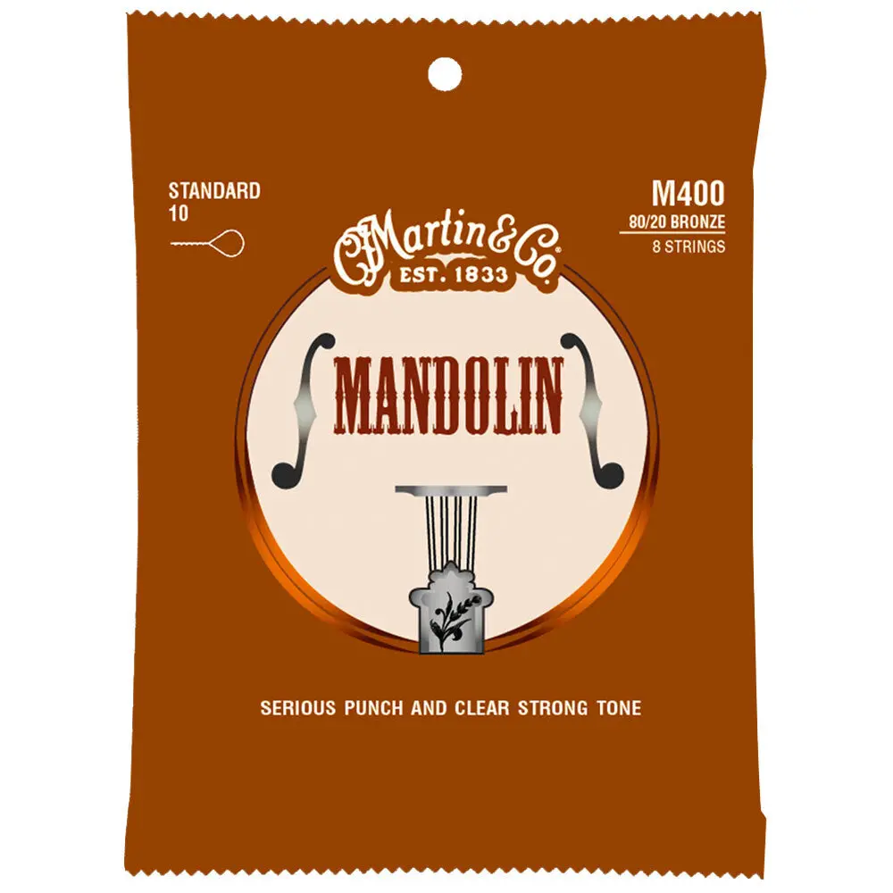 Martin Guitar M400 Mandolin Strings 80/20 Bronze Light Gauge 1