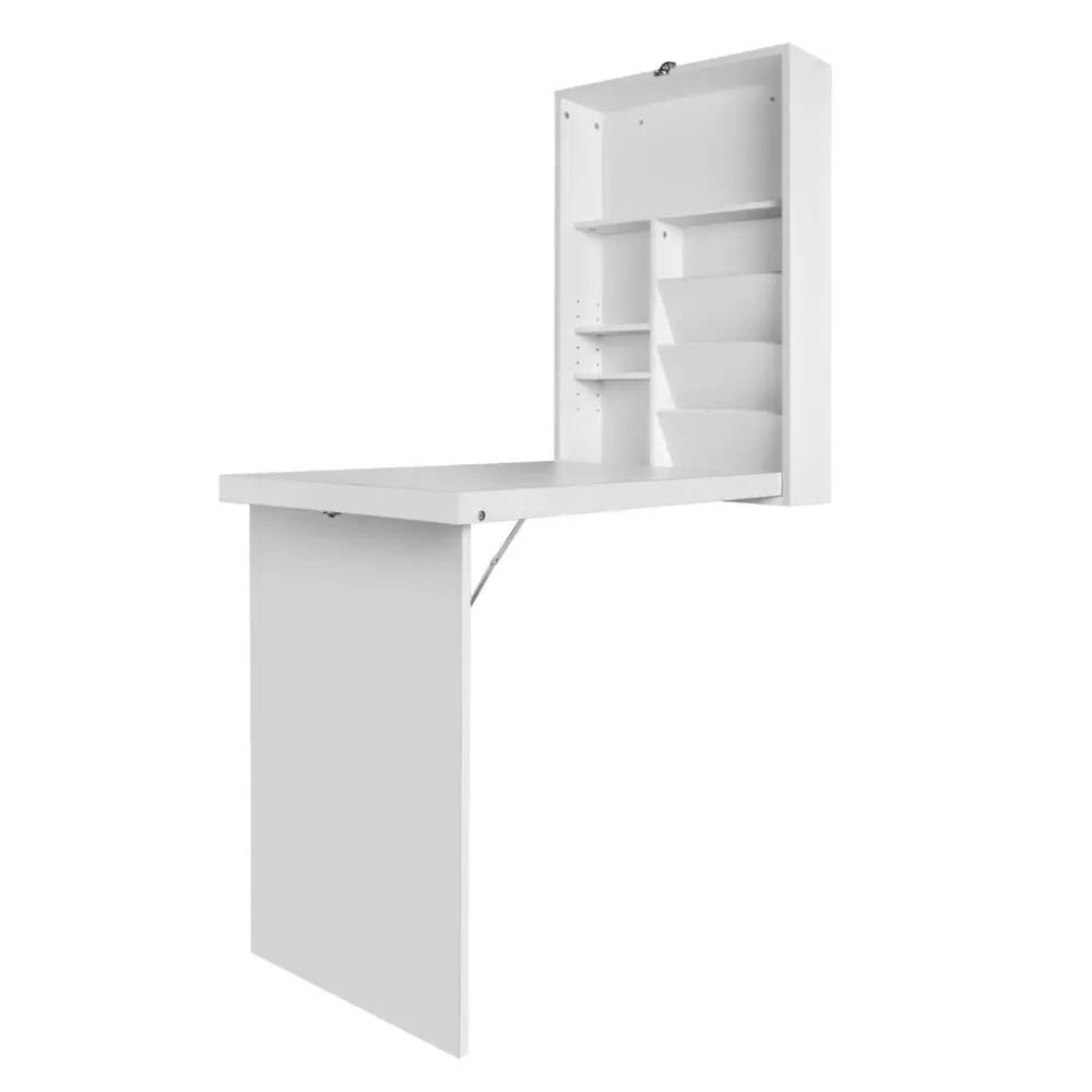Artiss Computer Desk Bookshelf Wall Mount White 1