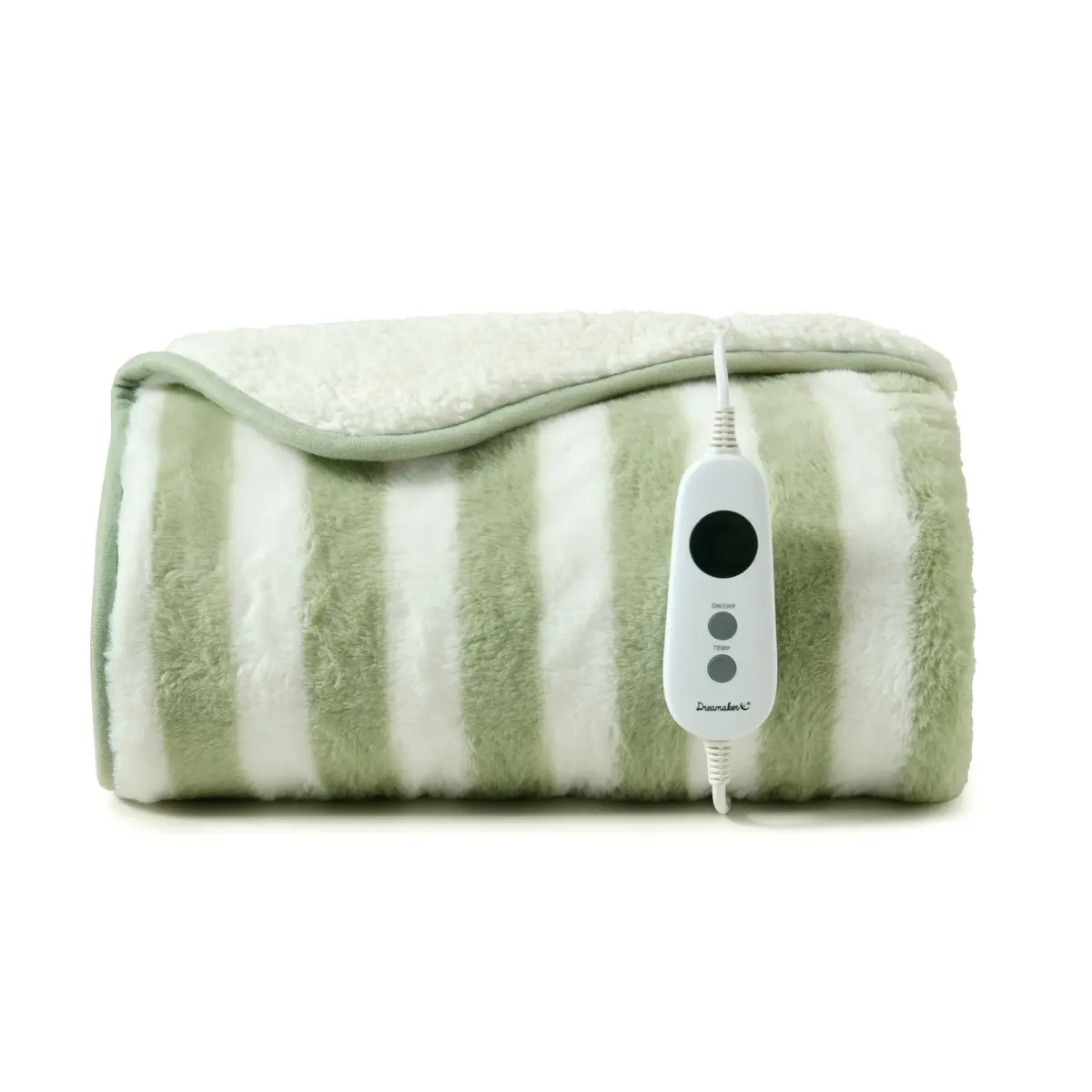 Dreamaker Linea Faux Fur Heated Throw [130X160cm] (Olive) 1