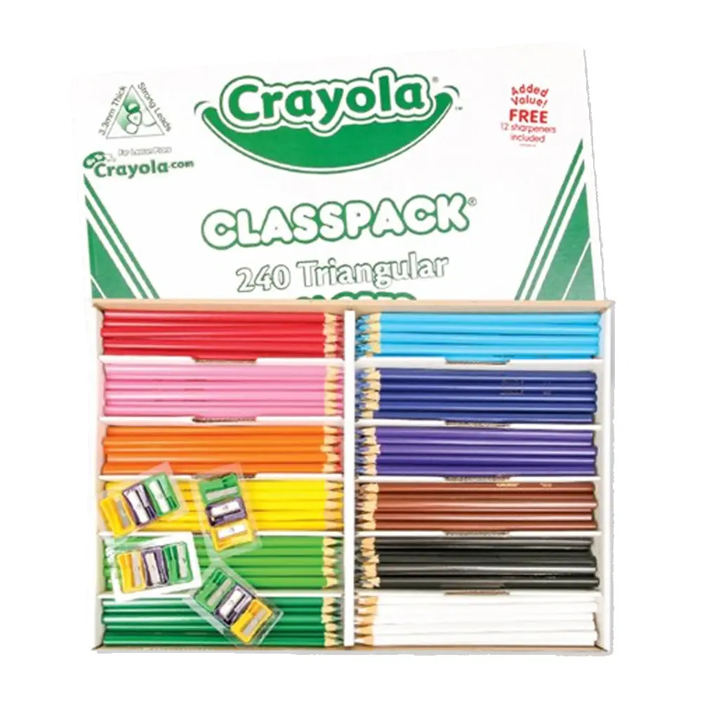 240Pc Crayola Kids/Childrens Creative Triangular Pencil Classpack 36M+ 1