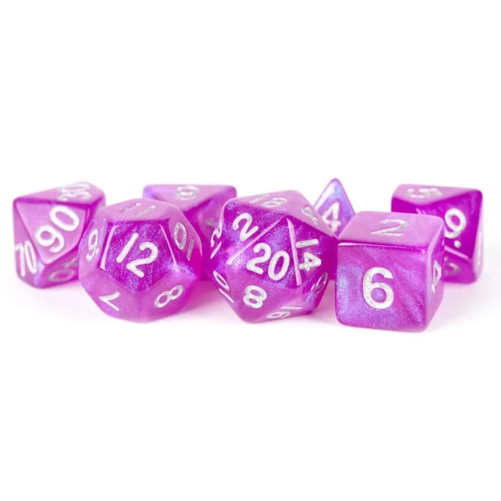Fanroll By Metallic Dice Games Mdg Acrylic 16Mm Polyhedral Dice Set (Stardust Purple) 1