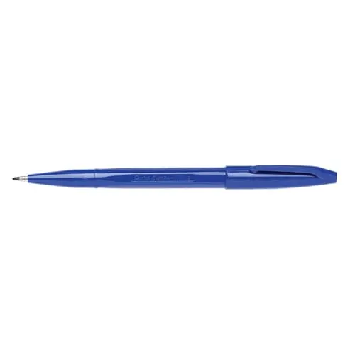 Pentel S520 Box 12 Sign Pen Medium Fibre Tip 0.8Mm (Blue) 2