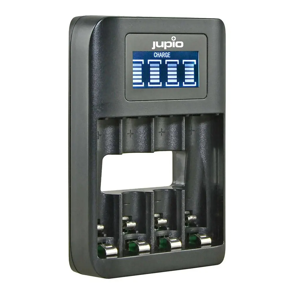 Jupio 4-Slot Octo Fast Battery Charger With Lcd Screen For Aa And Aaa Batteries 1