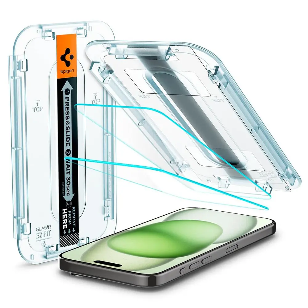 Spigen Apple Iphone 16 Plus/15 Plus Ez Fit Glas.Tr Slim 2Pcs Glass Screen Protector - Clear 1
