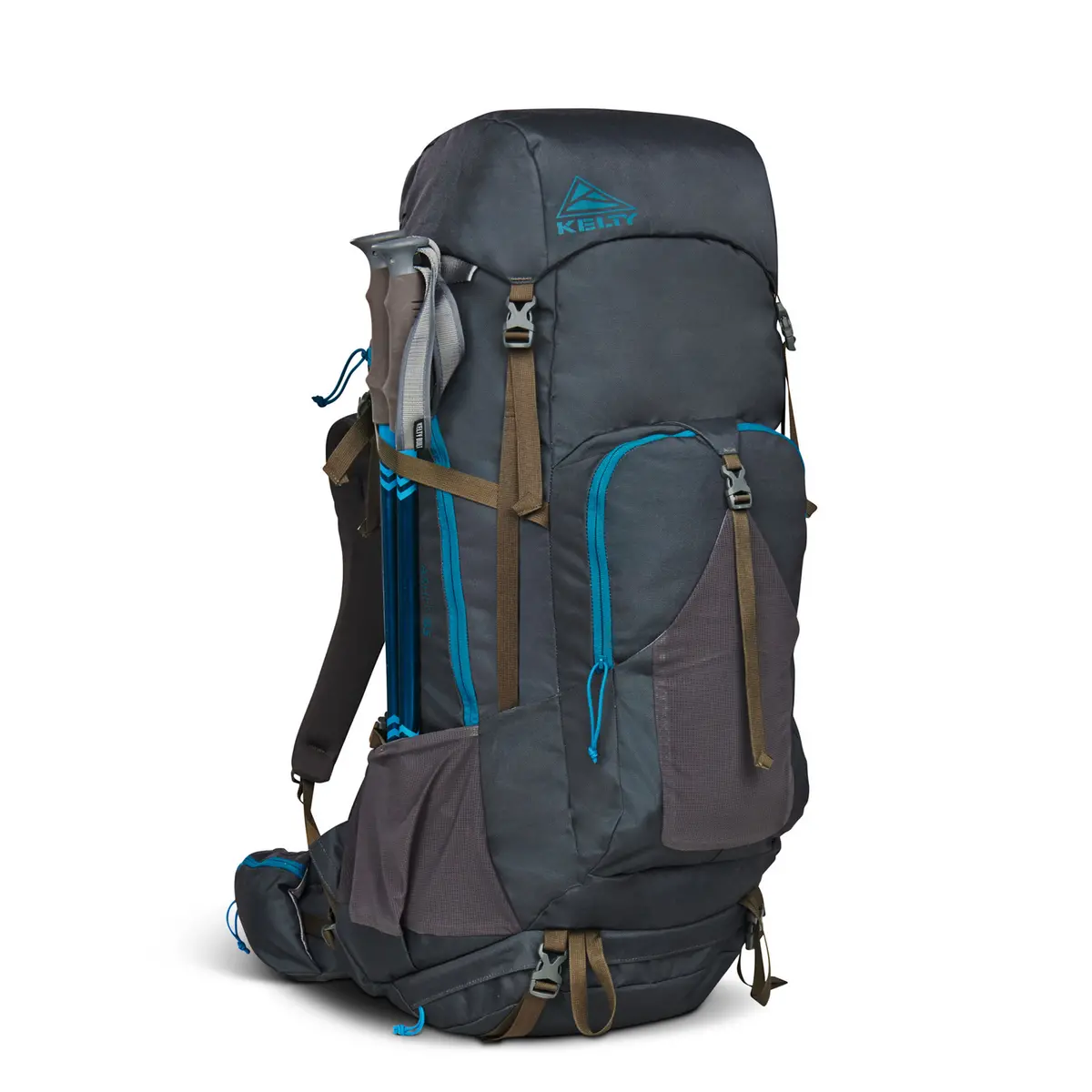 Kelty Asher 85L Backpack Bag Travel Hiking Camping Pack - Beluga/Stormy Blue 1