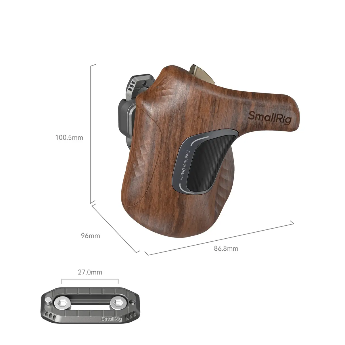 Smallrig "Imagegrip" Series Wooden Handle With Nato Clamp (Left Side) 5161 2