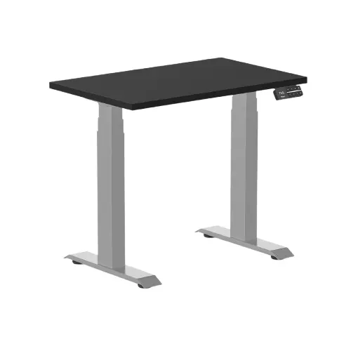 Desky Dual Mini Sit Stand Desk 800X500 Black Desktop And Grey Frame 1