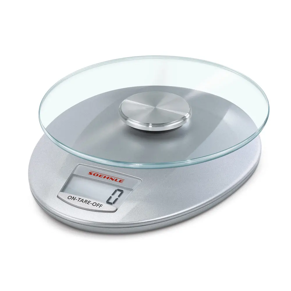 Soehnle Roma Digital Lcd Kitchen Food Weigh Scale W/ Removable Plate Slv 5Kg 1