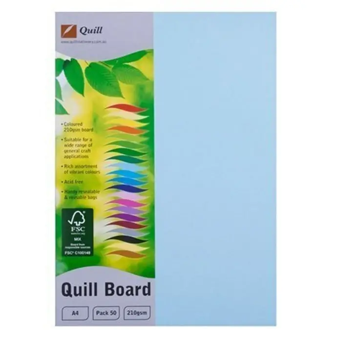 Quill Xl Multiboard Paper 210Gsm A4 Powder Pack 50 (Blue) 1