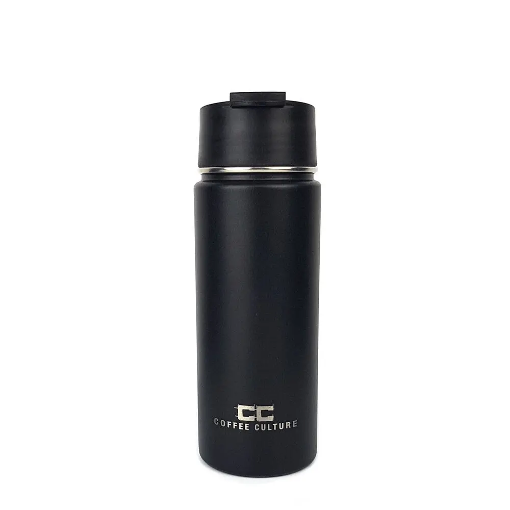 Coffee Culture 500Ml Stainless Steel Insulated Travel Flask With Sipper (Black) 1