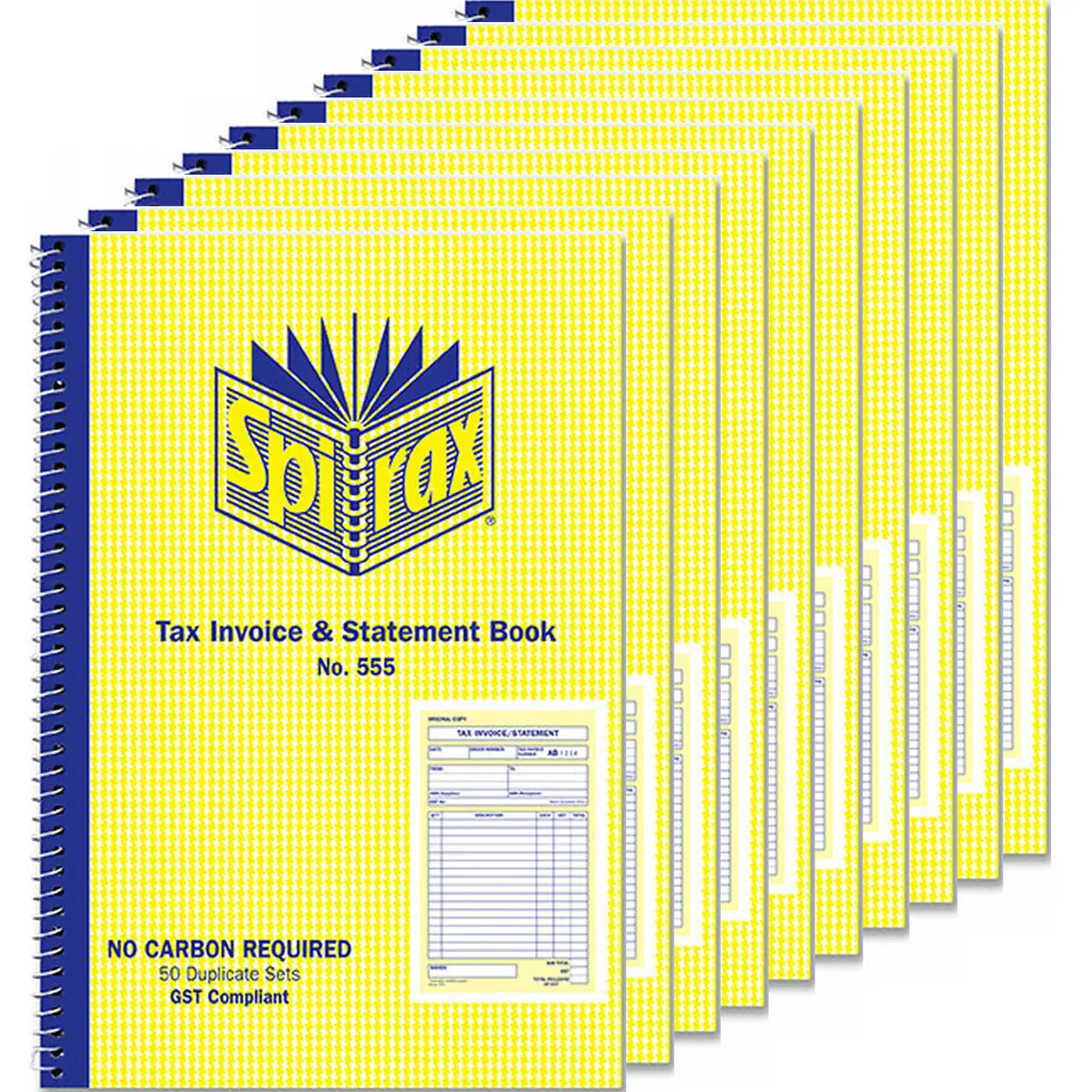 Spirax 555 Duplicate Tax Invoice And Statement Book No Carbon Pack 10 1