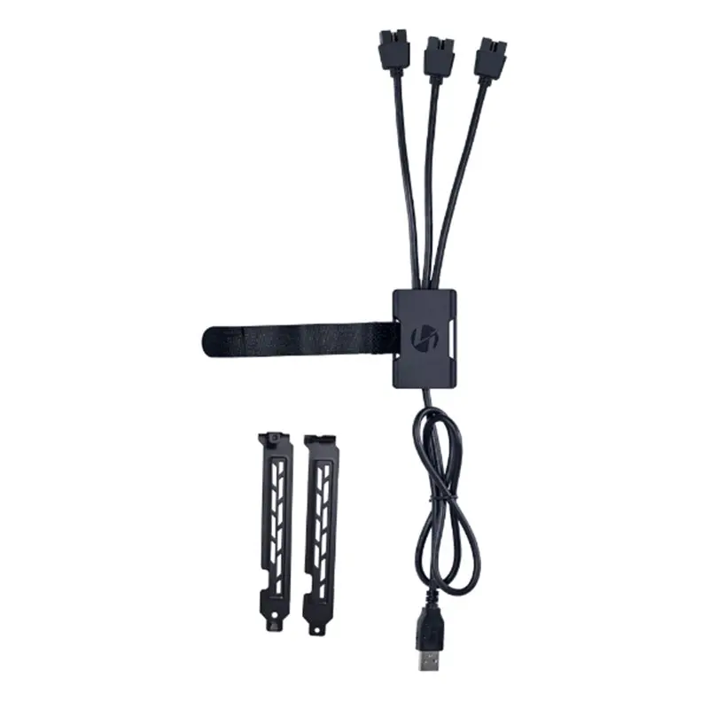 Lian Li 1-To-3 Usb 2.0 Hub With Usb Type A Male Port (Black) 1