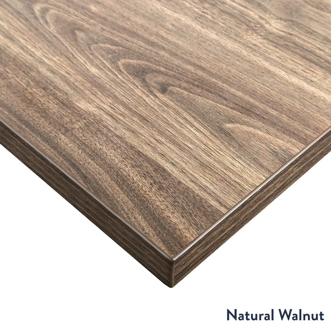 Desky Dual Melamine Sit Stand Desk 200Cm Natural Walnut Desktop And Grey Frame 2