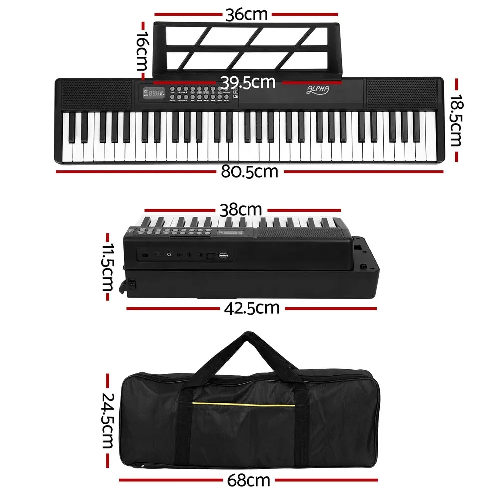 Alpha 61 Keys Foldable Electronic Piano Keyboard Digital Electric With Carry Bag 2