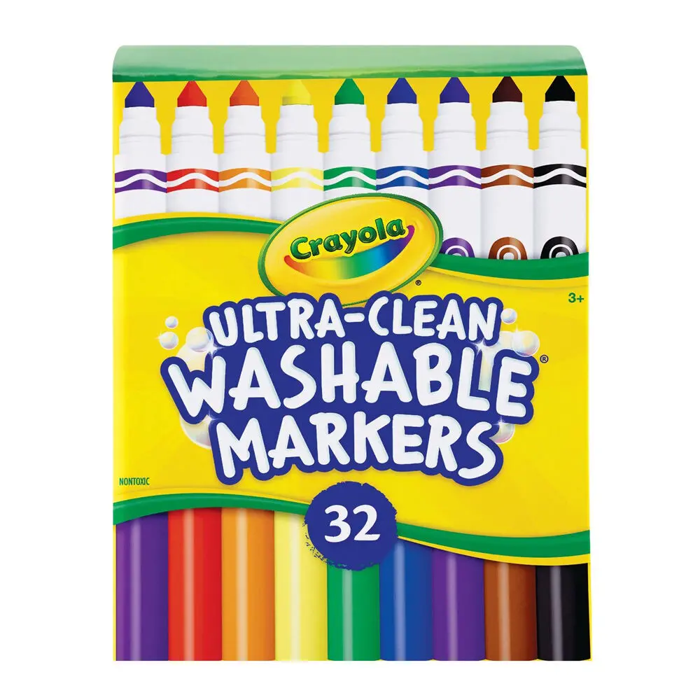 32Pc Crayola Ultra-Clean Classic Washable Markers Colouring Set 1