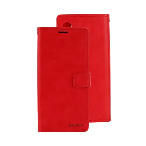 Goospery Bluemoon Diary For Galaxy S10 In Black, Brown, Gold, Mint, Navy, Red, Rose Gold, Wine - Red 1