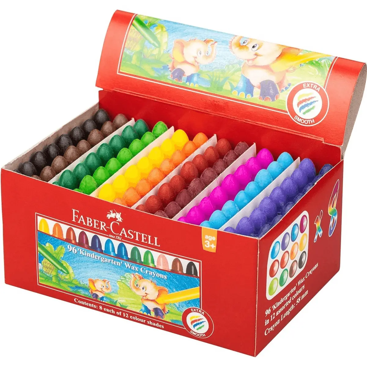 Faber-Castell Chublets Wax Crayons Assorted Colours Box 96 1