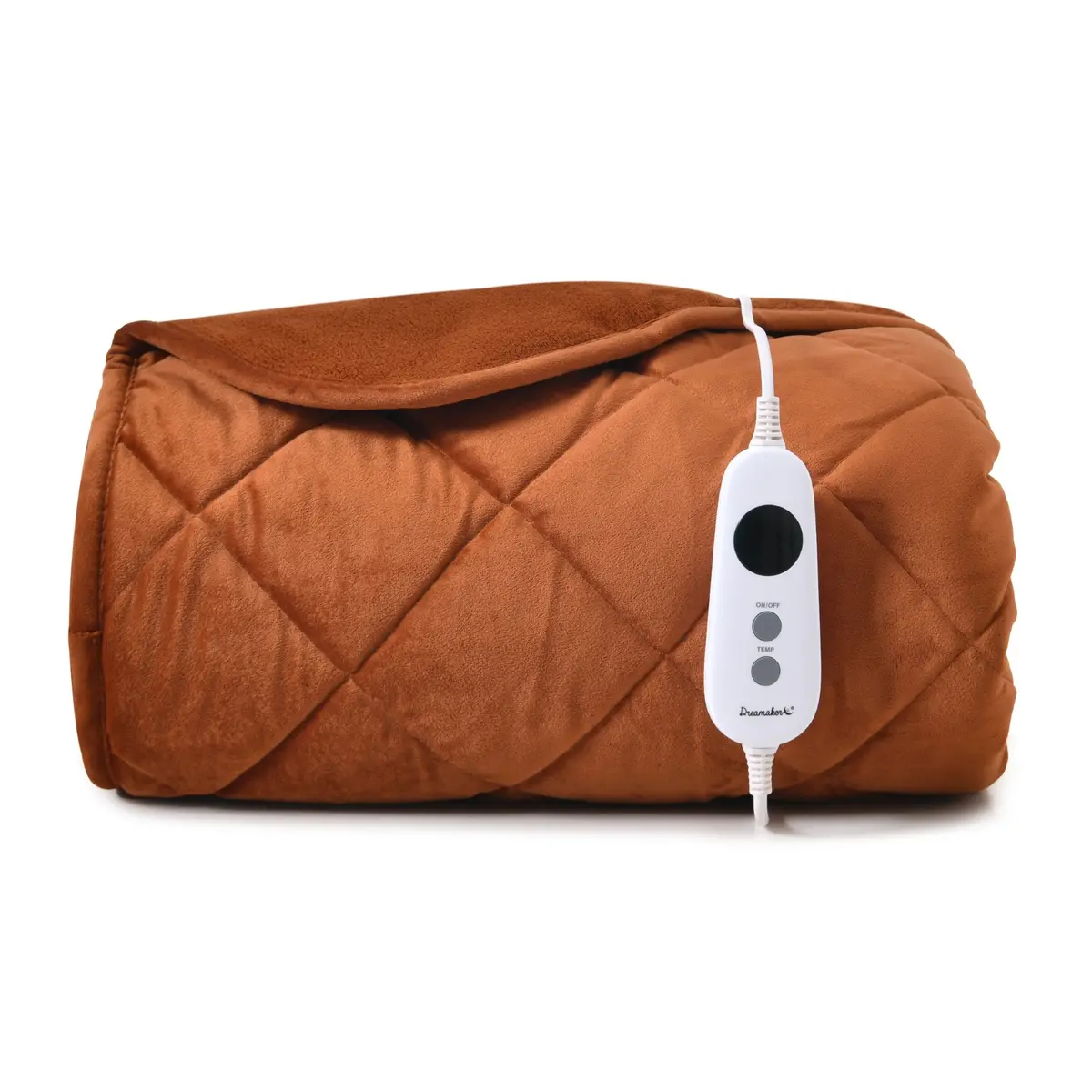 Dreamaker Haven Velvet Heated Throw [130X160cm] (Rust) 1