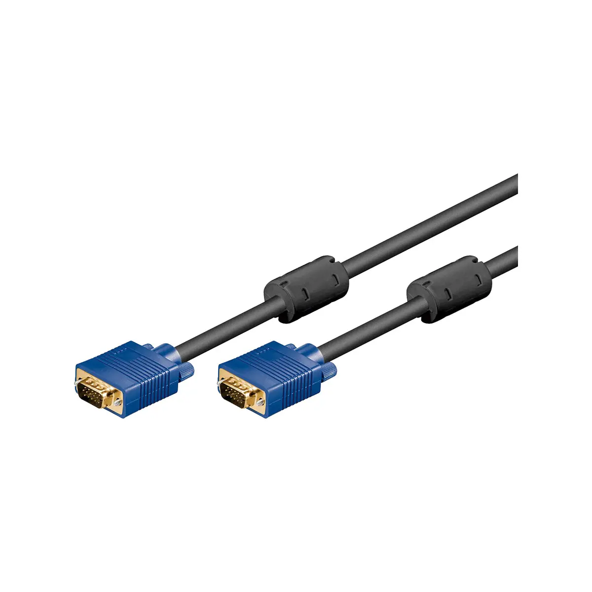 Goobay Full Hd Svga Monitor Gold-Plated 10M Vga-To-Vga Cable For Pc Or Laptop / Monitor / Screen Or Projector- Black/Blue - 10 Metres 1