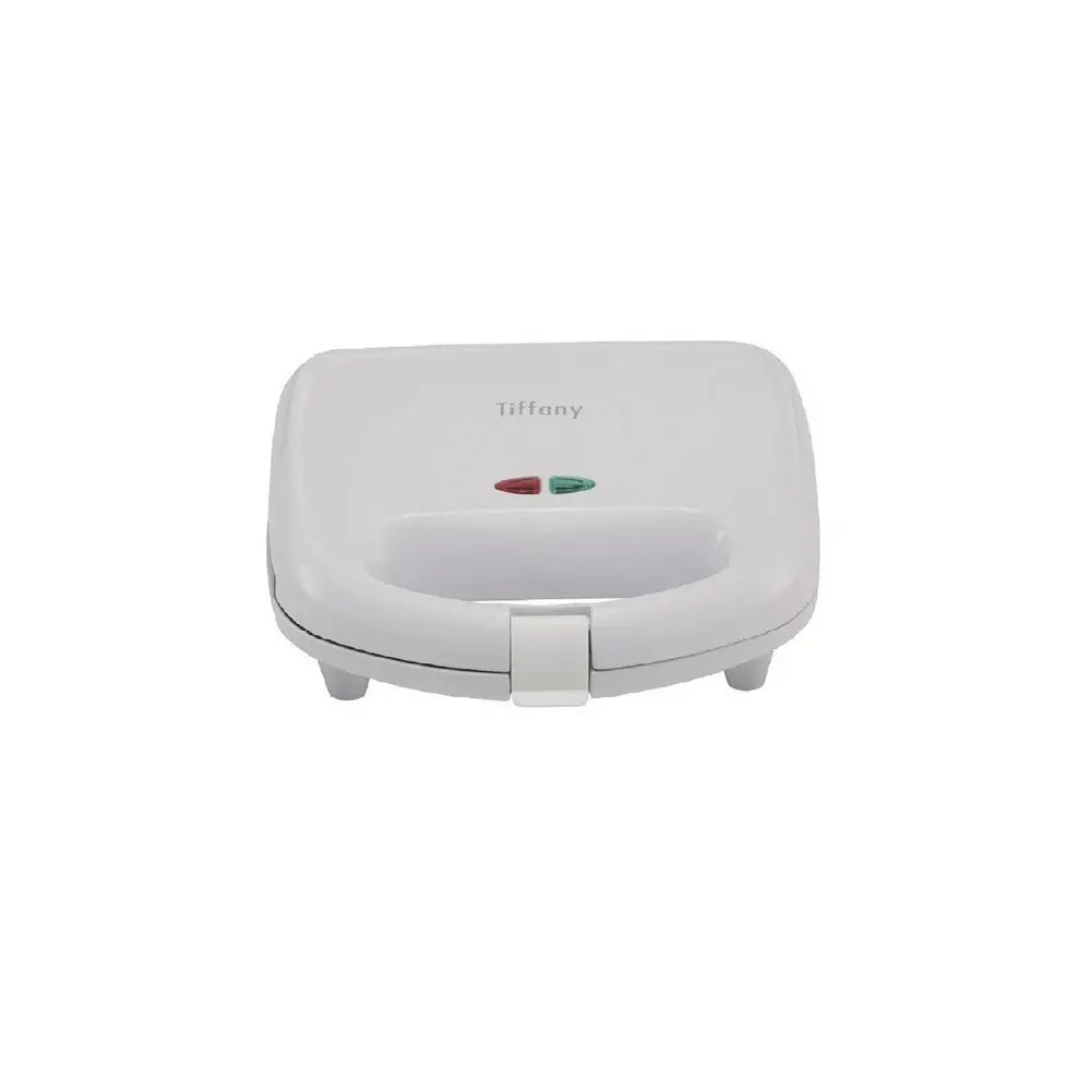 Tiffany 2 Slice Sandwich Maker 750W Nonstick Plates Cool Touch Handle (White) 1