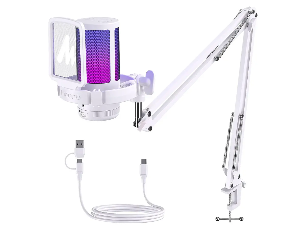 Maono Dgm20s Gamerwave Condenser Usb Rgb Gaming Microphone - White 1