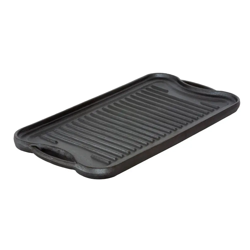 Healthy Choice Oil-Seasoned Reversible Cast Iron Griddle/Grill Plate 50X25cm 1