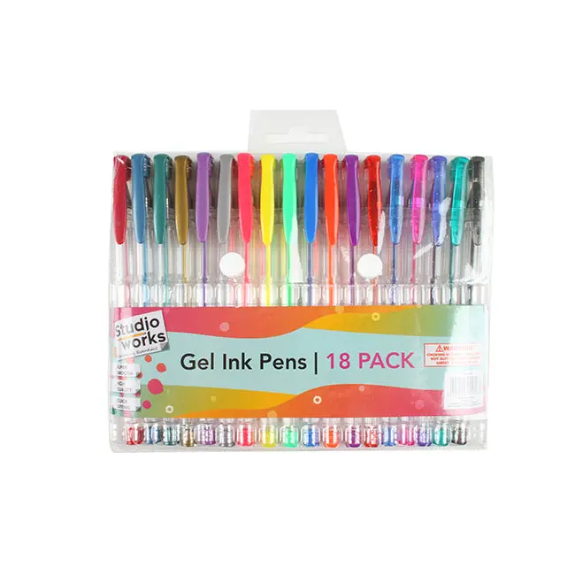 Studio Works Gel Ink Pens Assorted Colors 21.5X15.5X1.5Cm (18-Piece) 1