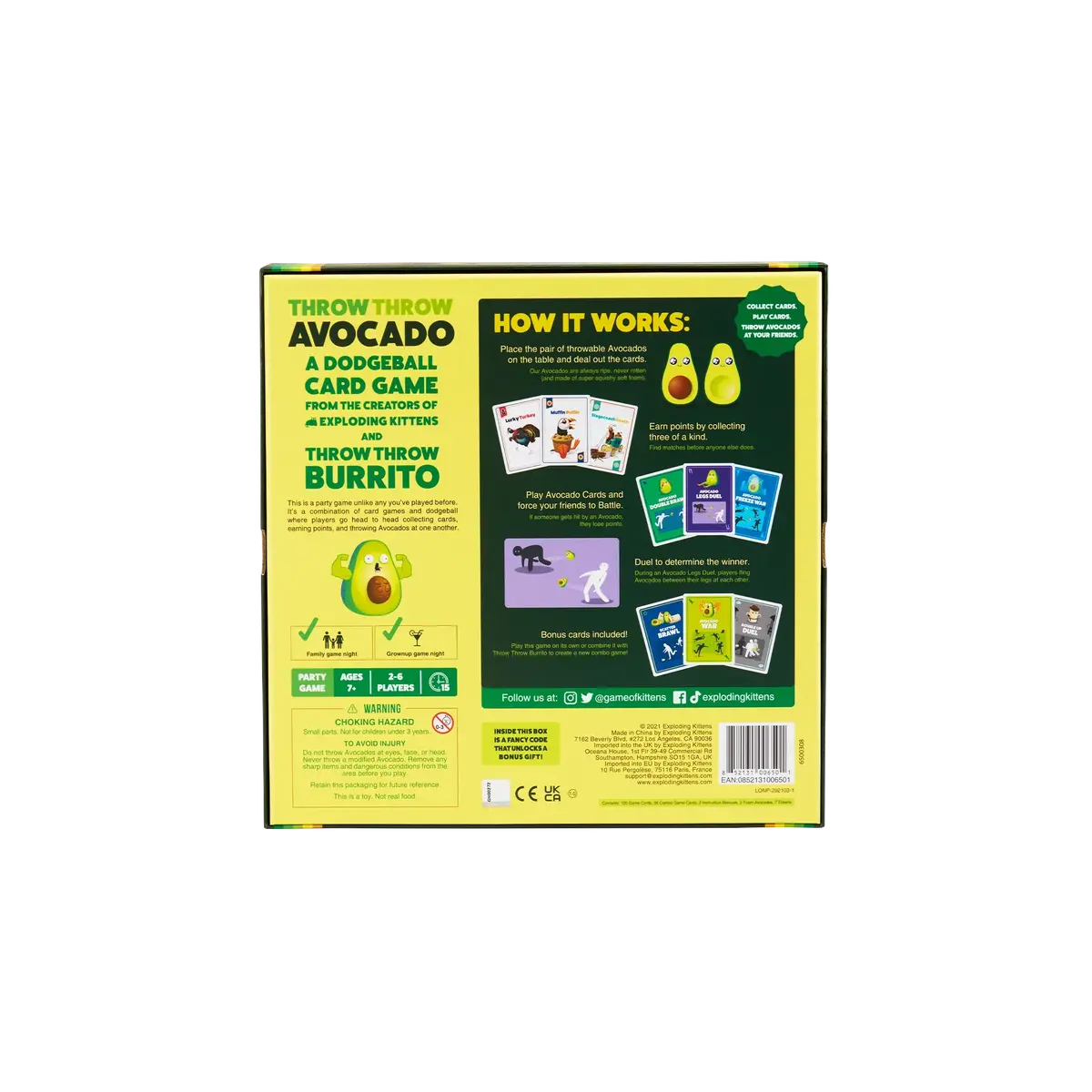 Exploding Kittens Throw Throw Avocado Party Game 2